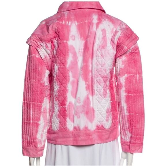 New LOVESHACKFANCY 'Adelade' Quilted Jacket in Hibiscus, XS - Picture 2 of 3